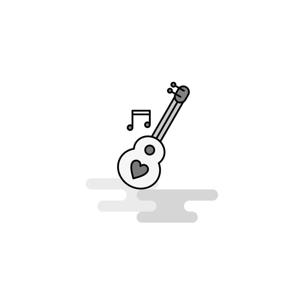 kärlek gitarr webb ikon platt linje fylld grå ikon vektor
