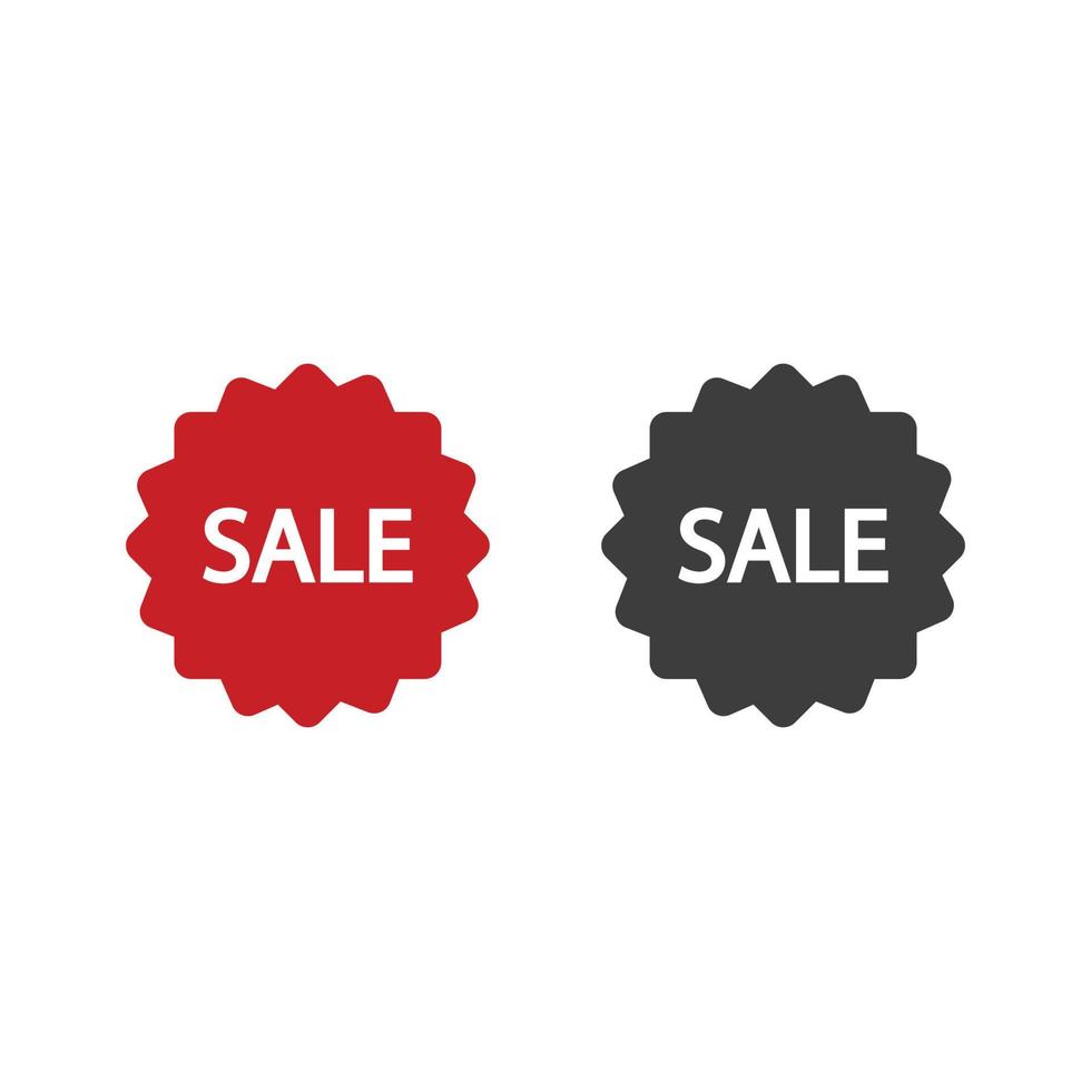 Verkauf flaches Design oder Verkaufssymbol. 2 Farben des Verkaufssymbols sind schwarz und rot isoliert auf weißem Hintergrund. vektor