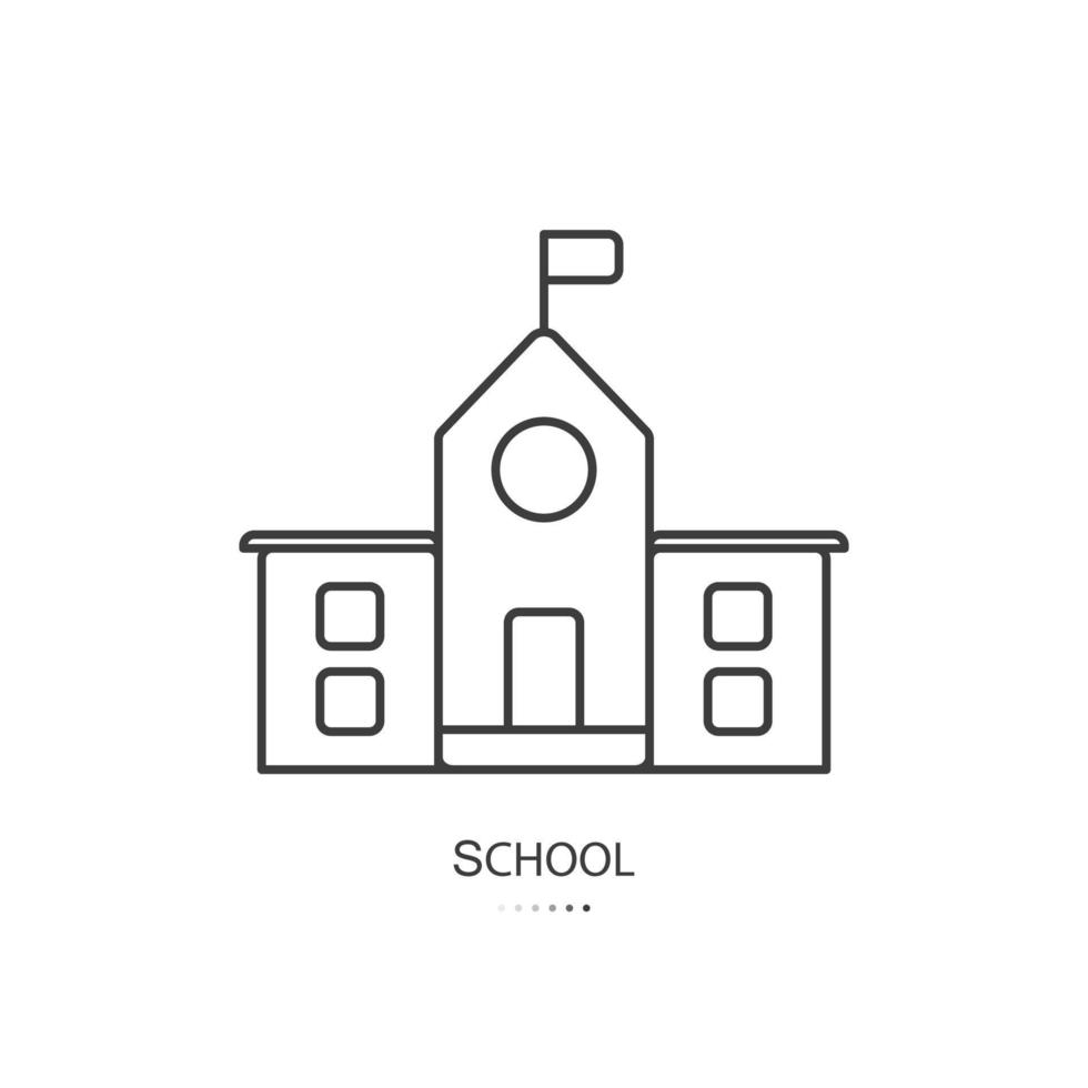 svart linje ikon av skola isolerat på vit bakgrund. vektor illustration.