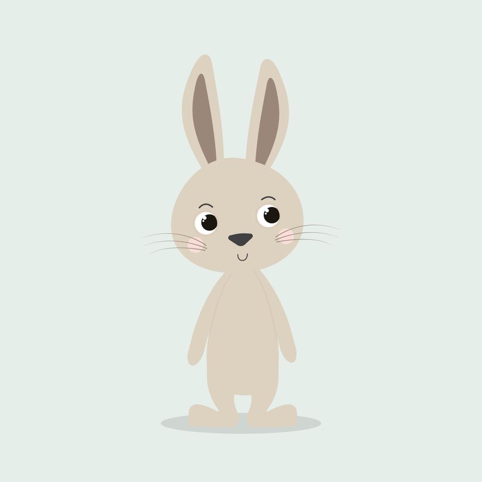 illustration med en söt beige kanin den där står på två ben på en grå bakgrund vektor