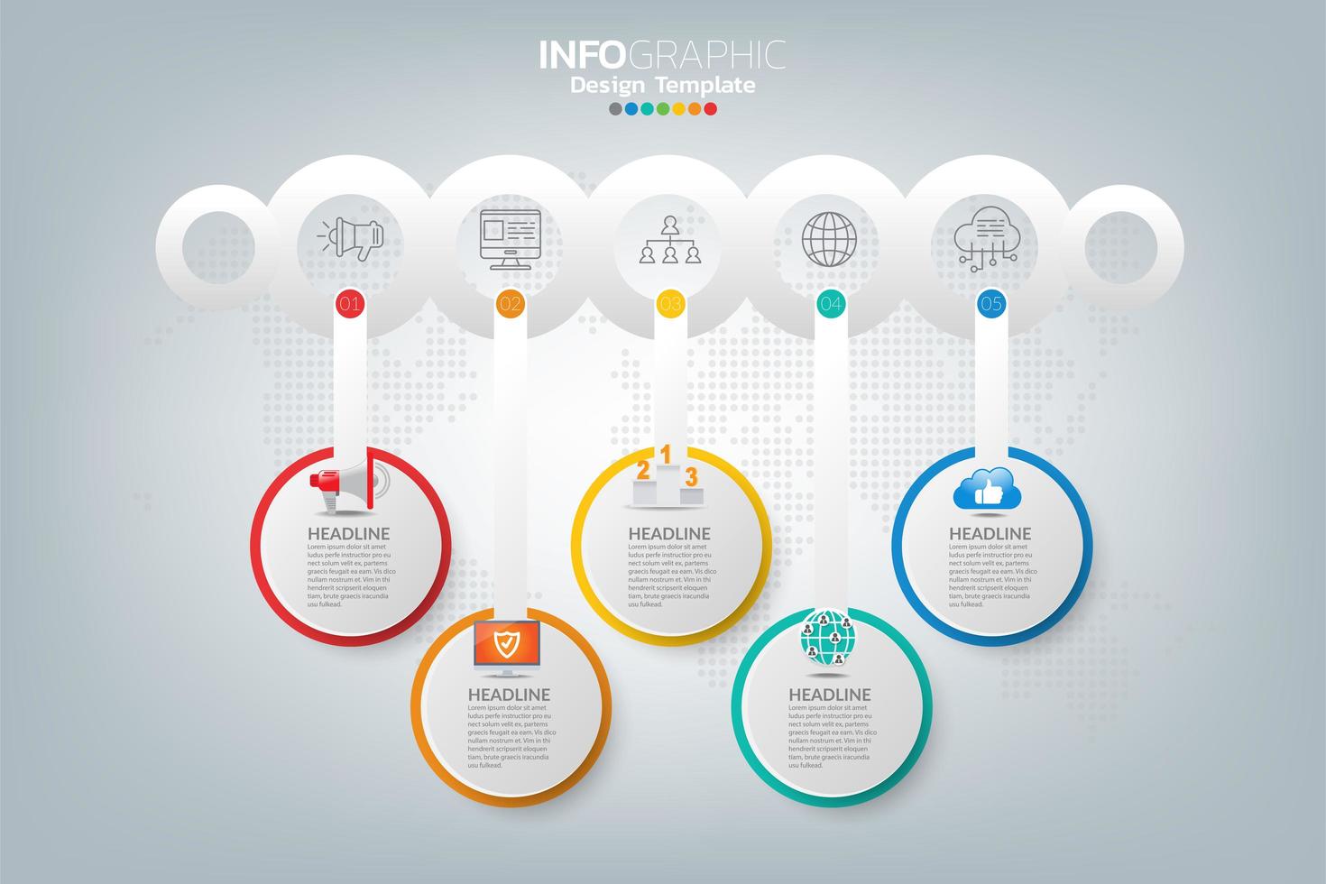 infografisk mall och ikoner. affärsidé med processer. vektor