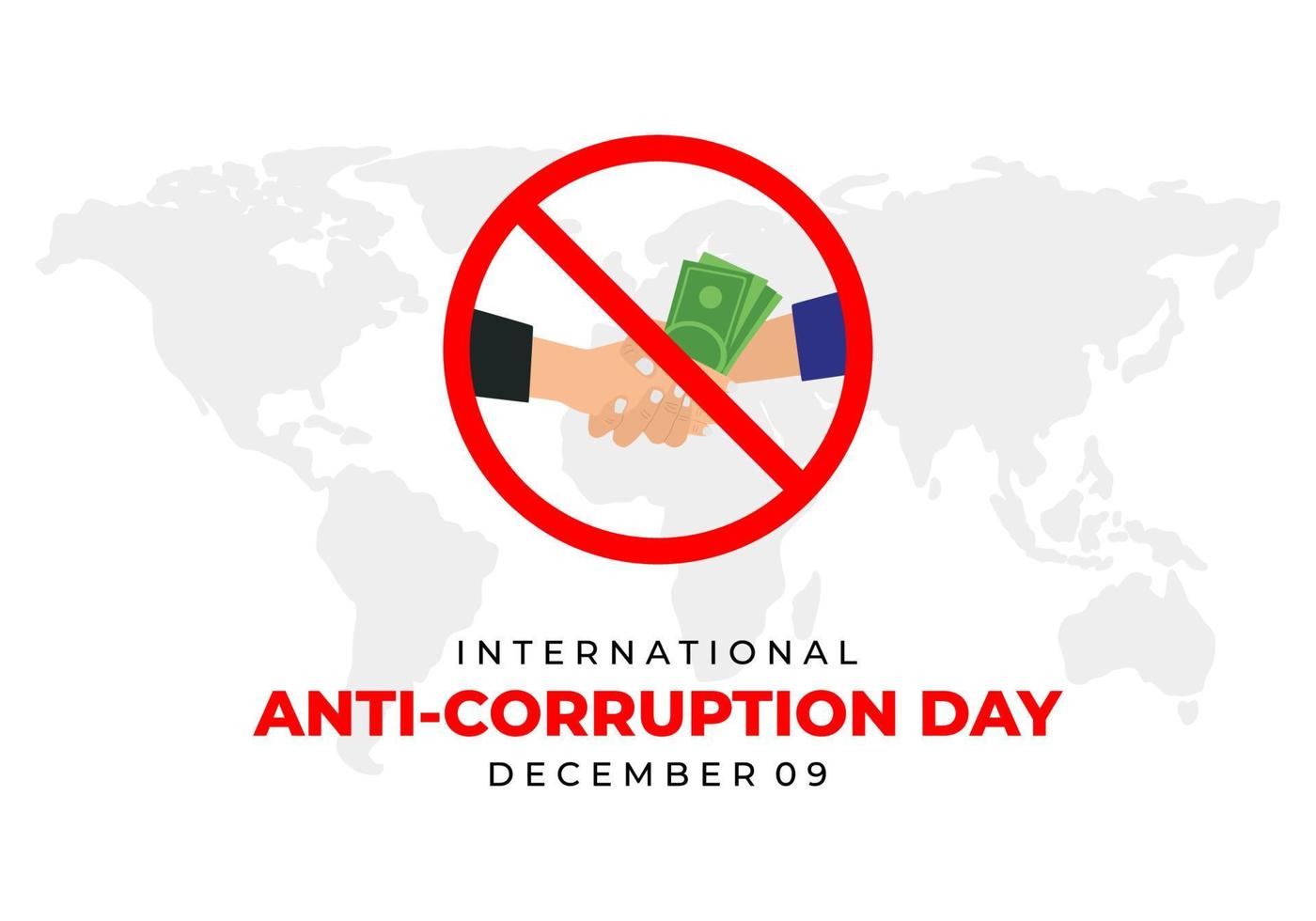 internationell anti korruption dag berömd på december 9. vektor