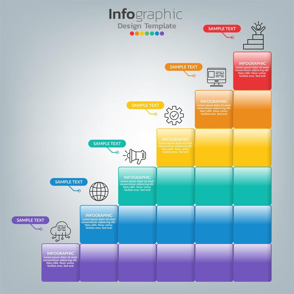 Erfolg Infografik Vorlage mit Treppenstufen vektor