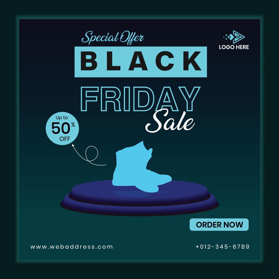 Black Friday Social Media Banner Vorlage Design vektor