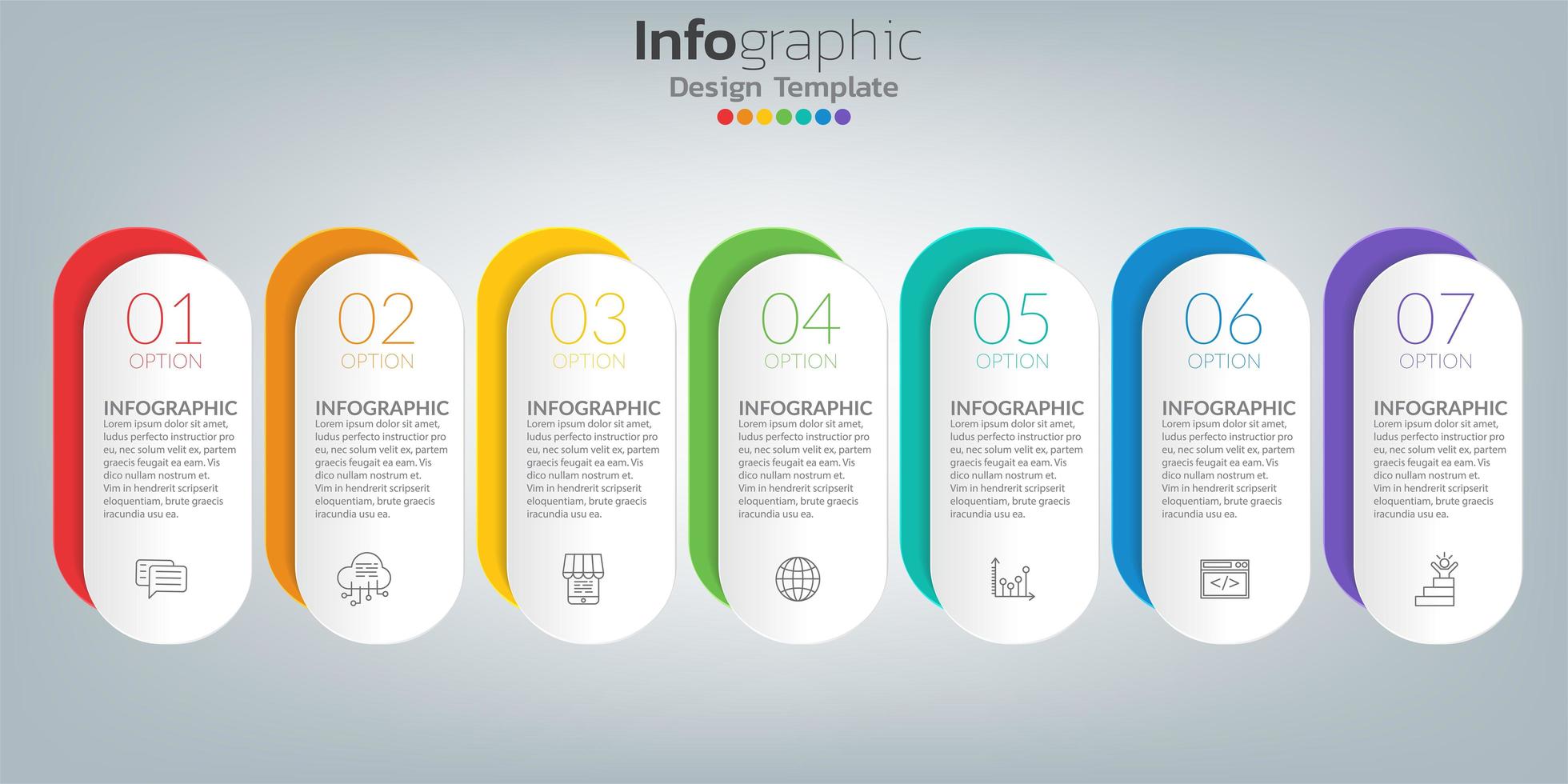 Timeline-Infografik-Vorlage mit Symbolen im Erfolgskonzept vektor