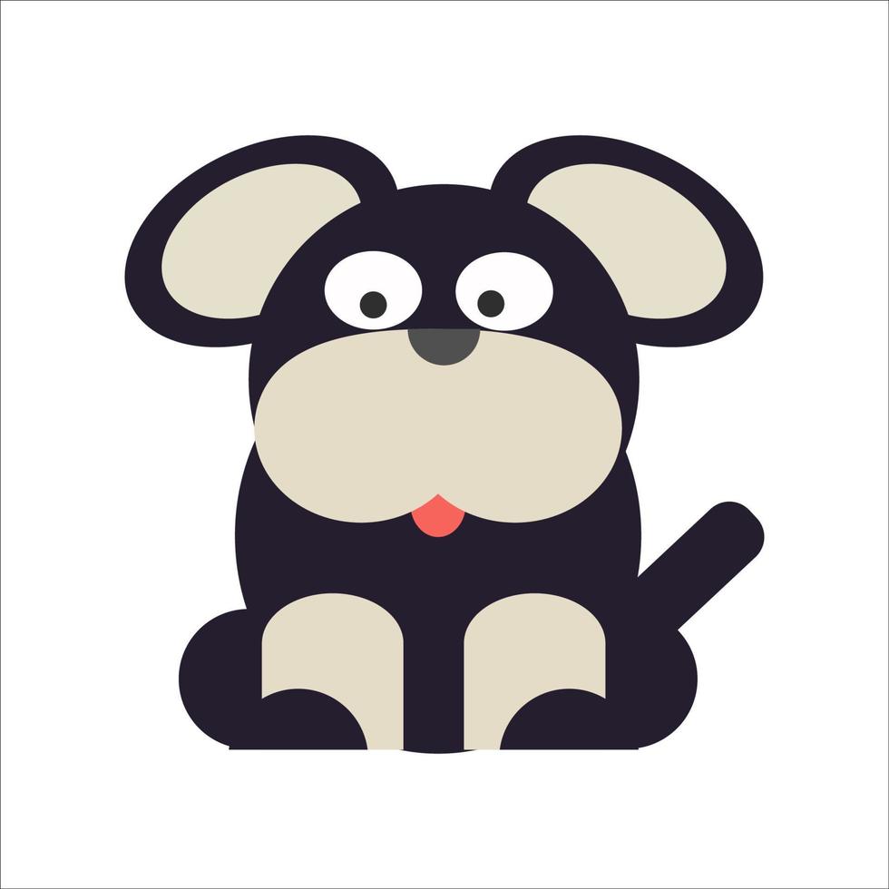schwarzer lustiger Hund für den Einsatz im Webdesign. vektorisolierte illustration zur verwendung bei der gestaltung von kleidungsdrucken oder cliparts vektor