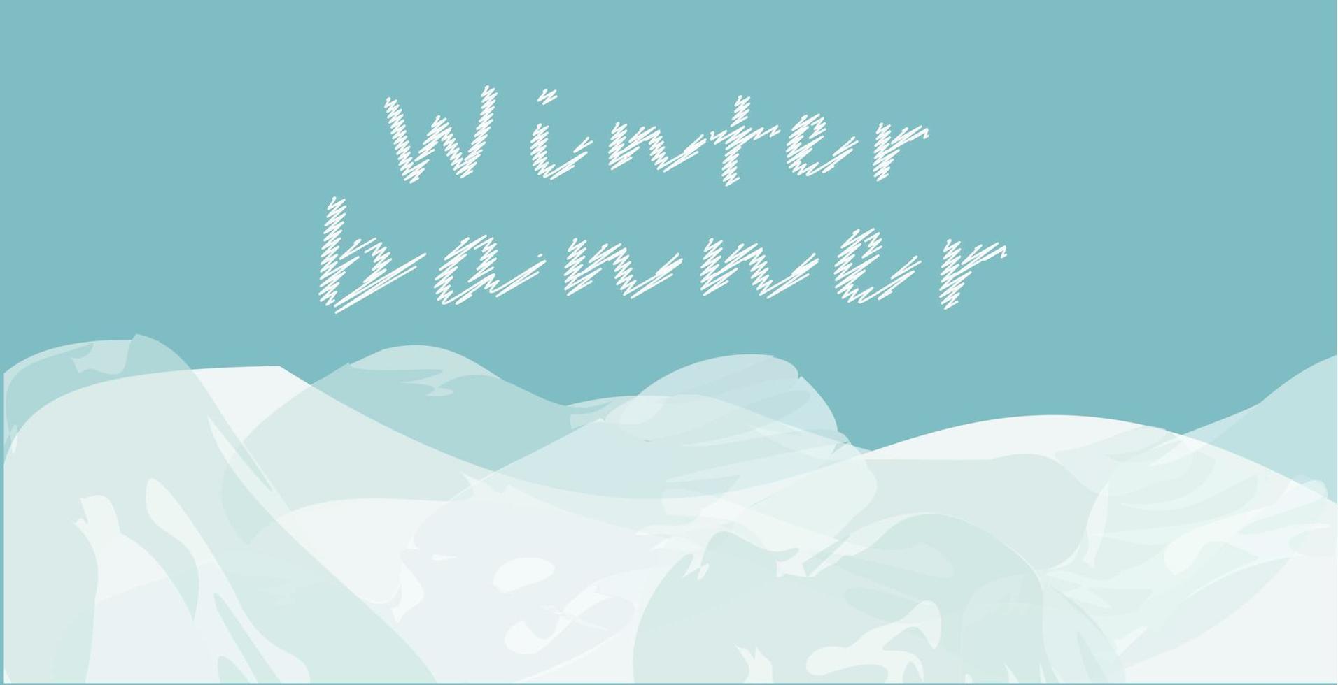 Winter-Web-Banner aquamarin und weiß mit Schneeverwehungen und Textbereich. Vektor-Illustration. vektor