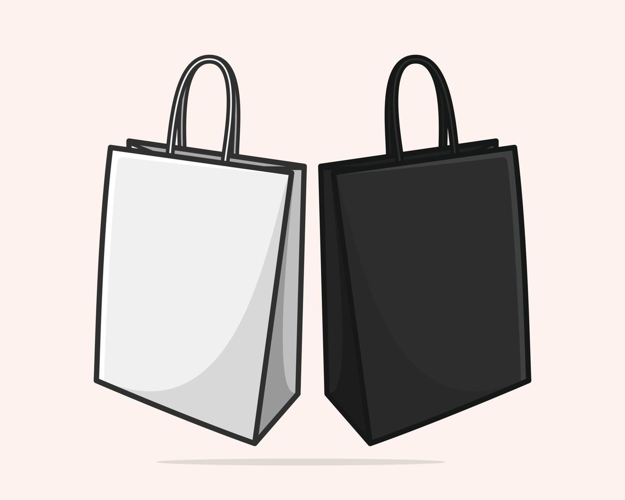 Schwarz-Weiß-Einkaufstasche, Vektorillustration vektor