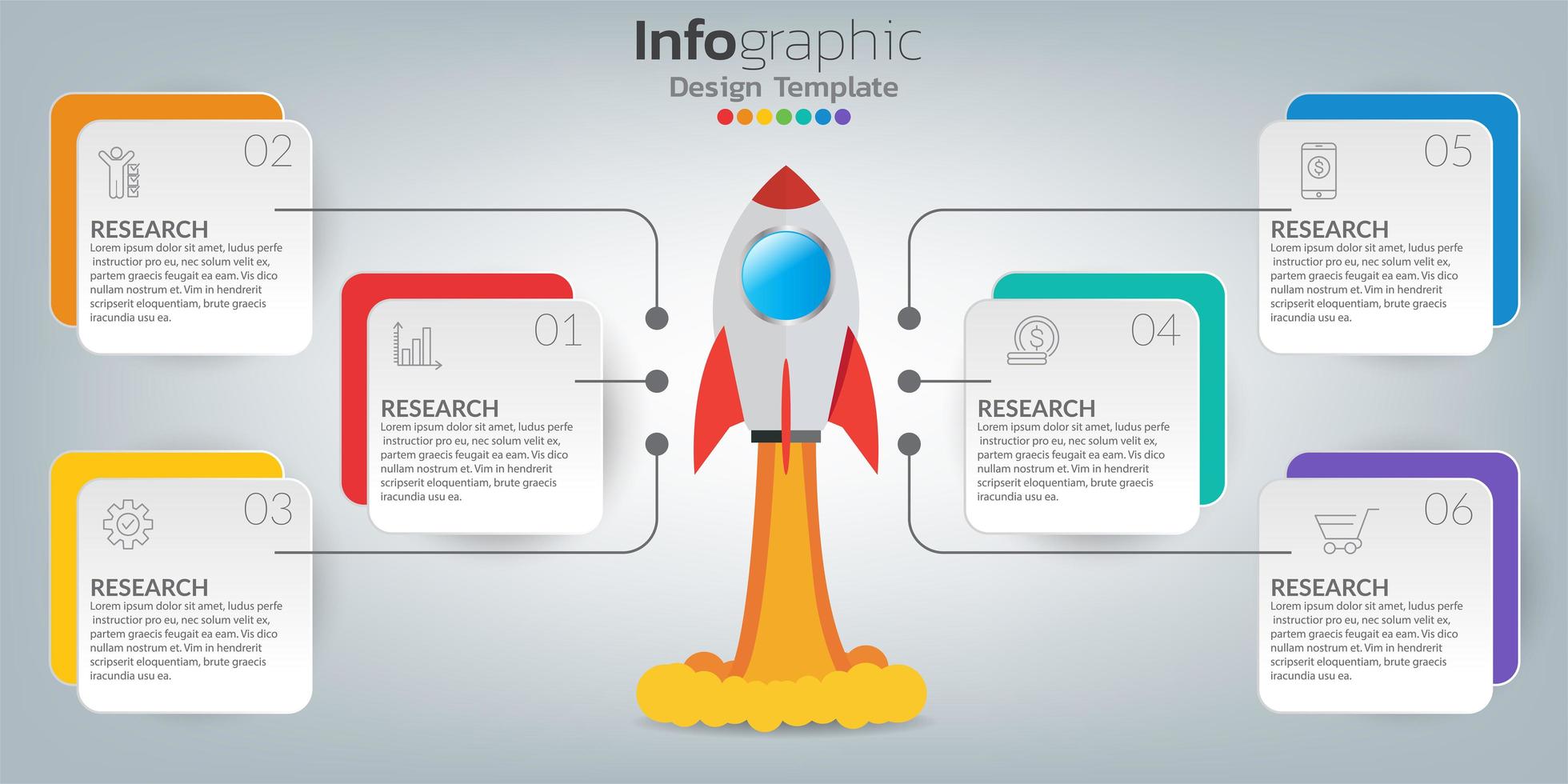 Timeline-Infografik-Vorlage mit Symbolen im Erfolgskonzept vektor