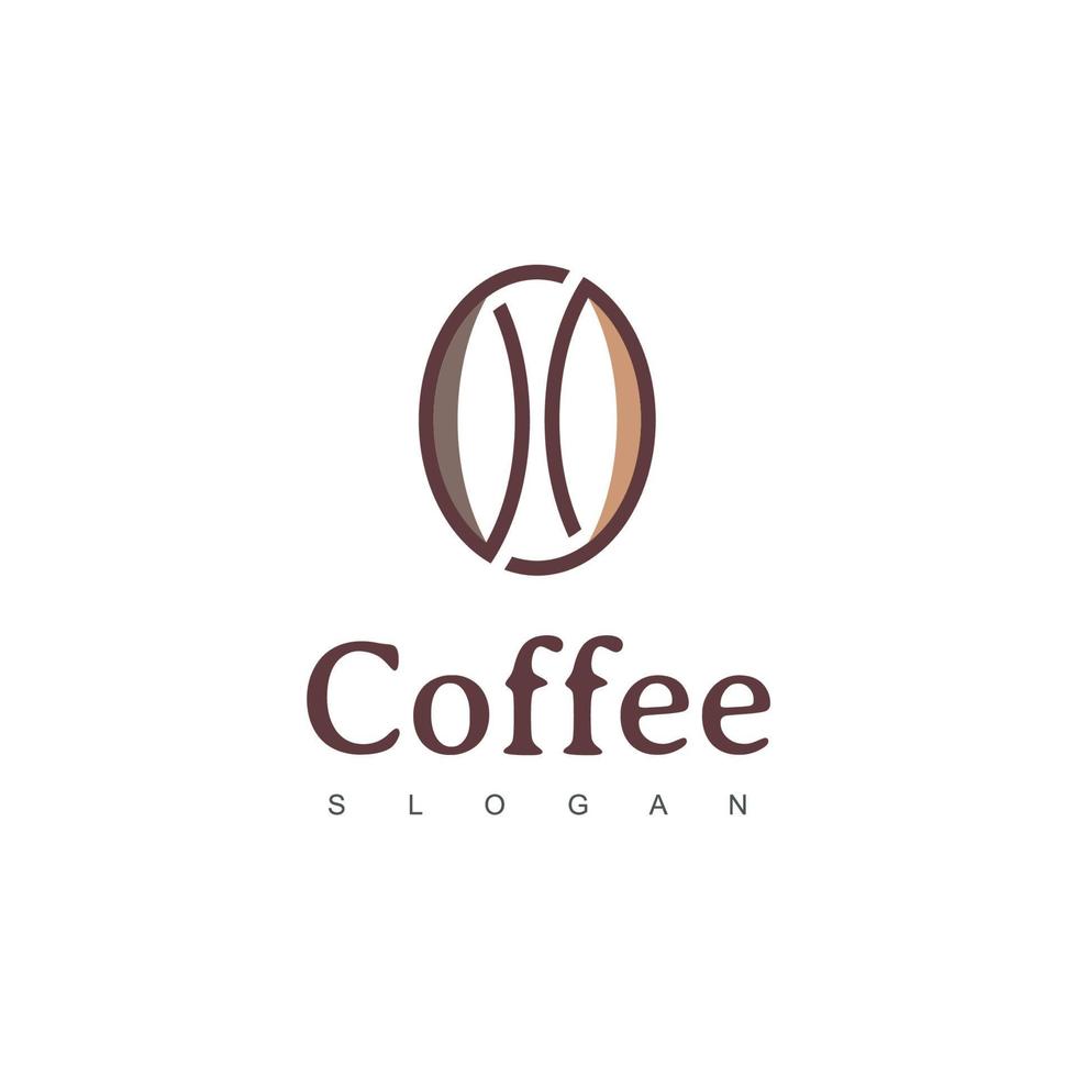Kaffeebohnen-Logo. Coffee-Shop-Illustration-Design-Elemente-Vektor. stilisierte Kaffeetassen-Ikone. Café-Food-Court-Schild-Symbol vektor