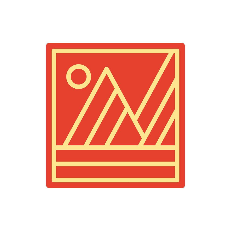 minimalistisches abstraktes sonnenuntergang-strand-berg-logo-abzeichen-design. Logo-Design-Symbol-Vektor-Illustration vektor