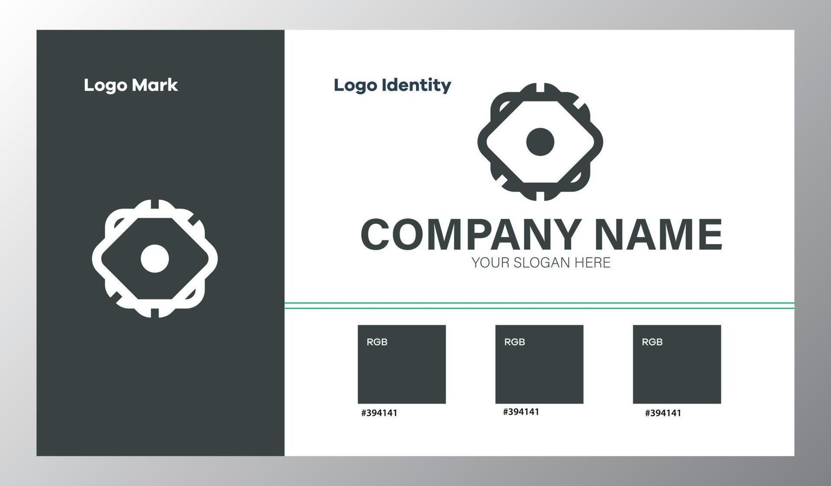 abstraktes geometrisches Firmenlogo mit Farbleitfaden vektor