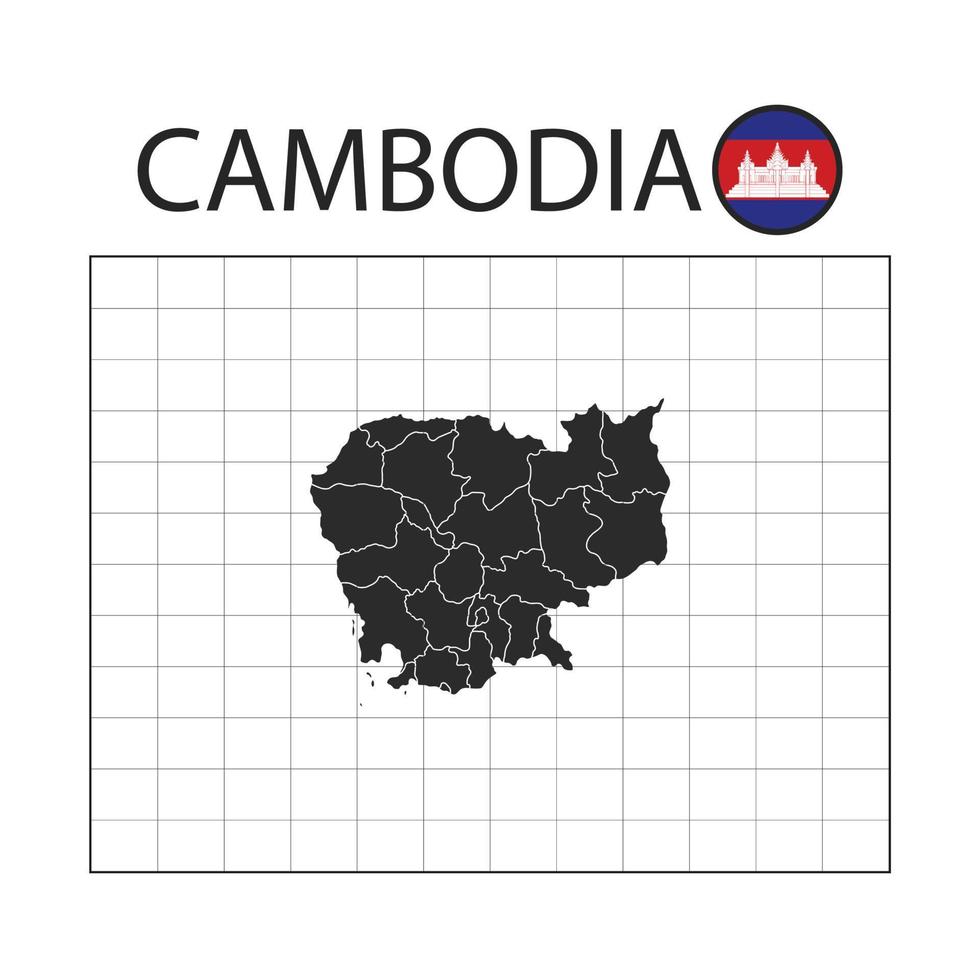 Landkarte von Kambodscha mit Nationalflagge vektor