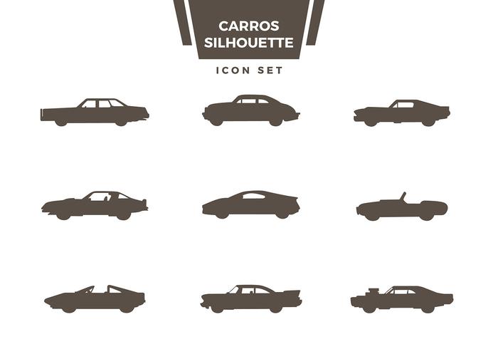 Carros Silhouette Icon Set Vektor