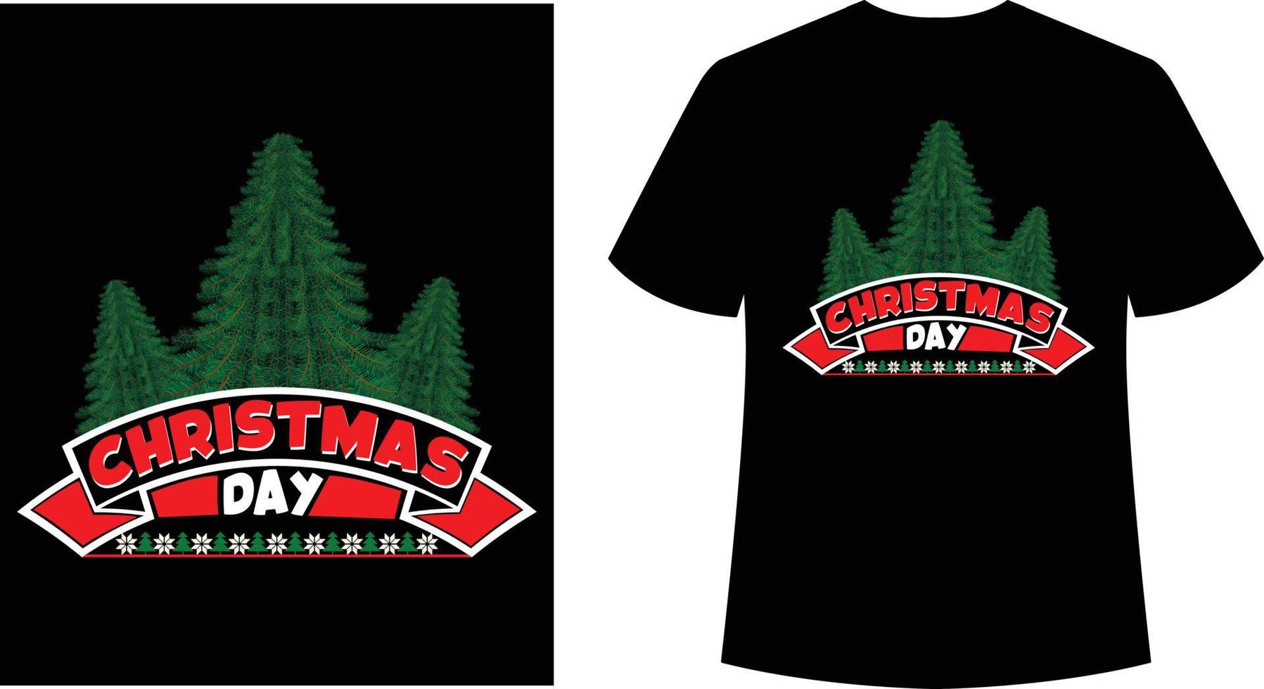 x-mas dag eller jul dag t-shirt design vektor
