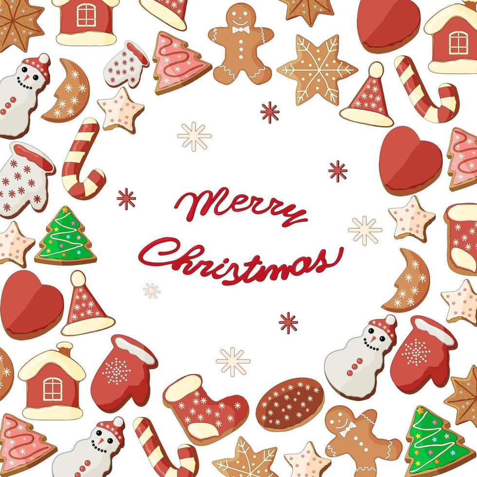 weihnachtskarte mit weihnachtsbacken. diese textur kann verwendet werden, um feiertagskarten, restaurant- und cafémenüs, geschenkpapier zu entwerfen. vektor