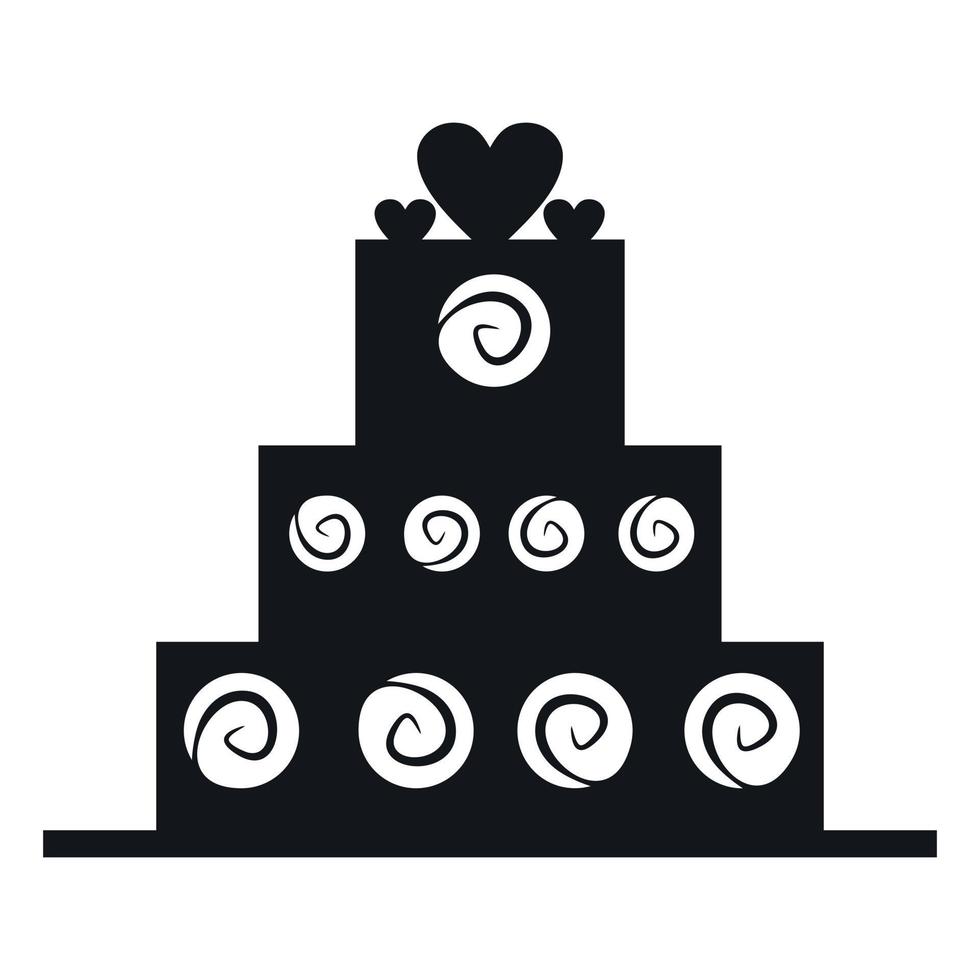 Hochzeitstorte einfaches Symbol vektor