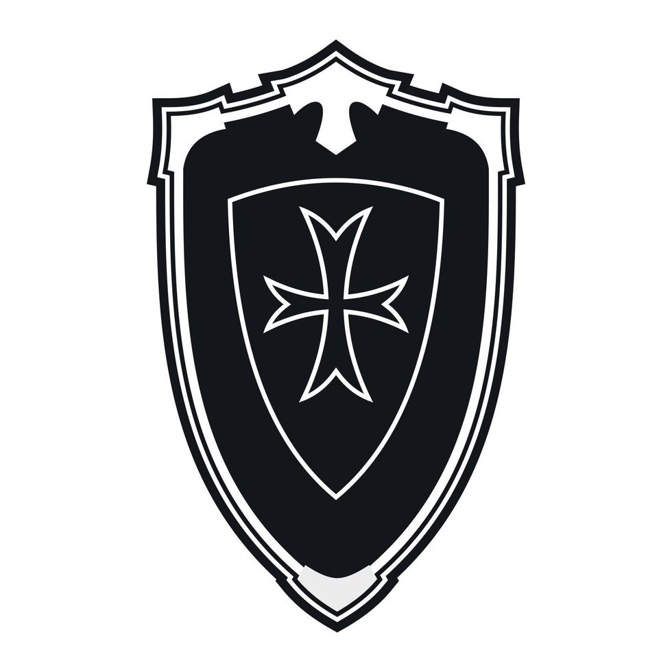 Wappen Schild Symbol einfacher Vektor. Metall uralt vektor