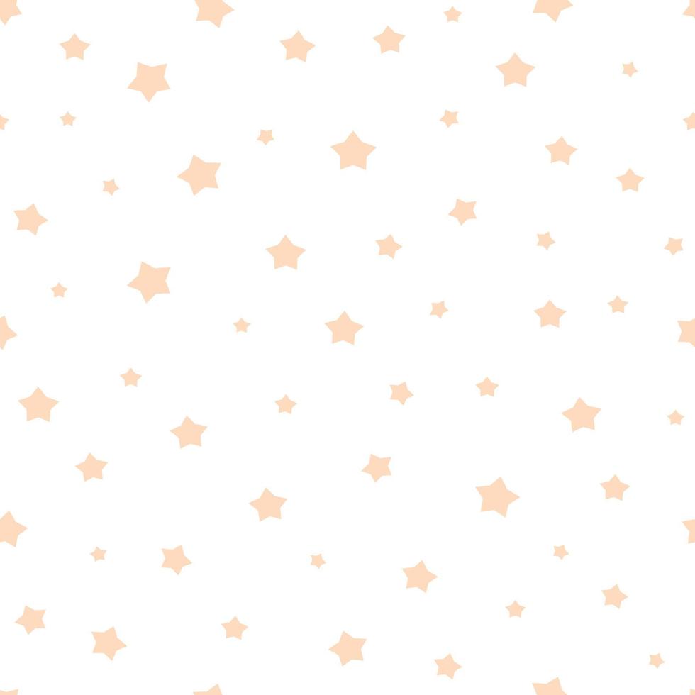 Kindergarten Baby nahtlose Muster mit gelben Sternen Baby-Dusche nahtlose Muster hellgelber Stern auf weiß. ornament für geschenkpapier stoff kleidung textiloberflächenstrukturen vektorillustration. vektor