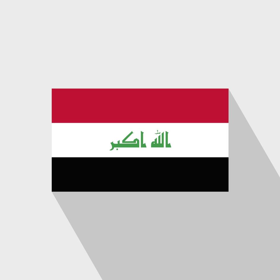 irak flagga lång skugga design vektor