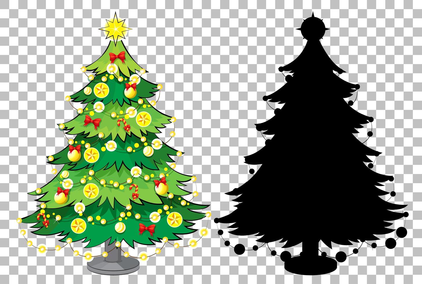 Satz Weihnachtsbaum auf transparentem Hintergrund vektor