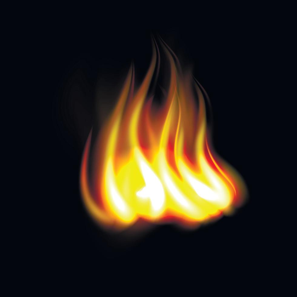 ny realistisk brand flamma vektor
