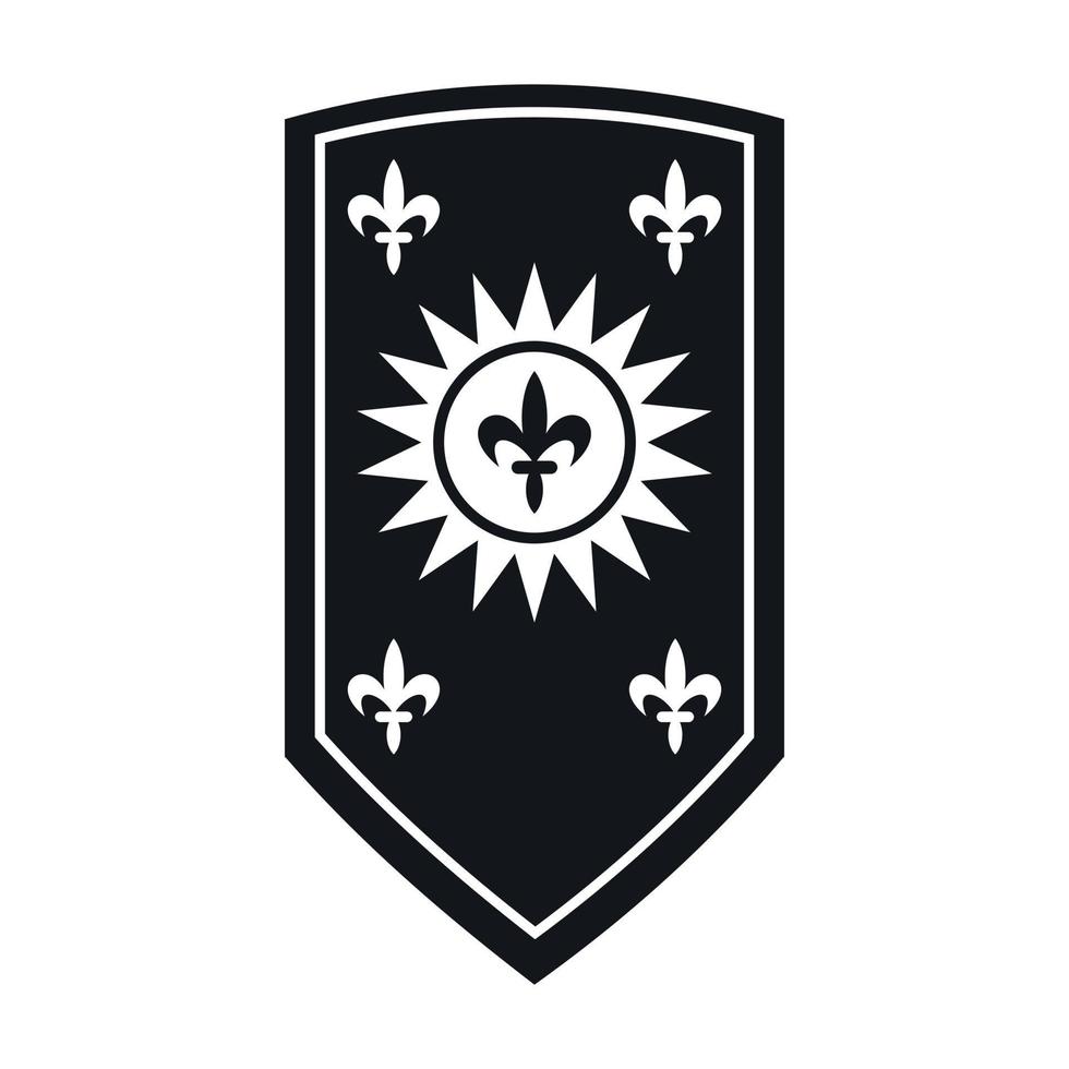 heraldisches Schild-Symbol einfacher Vektor. mittelalterliches Wappen vektor