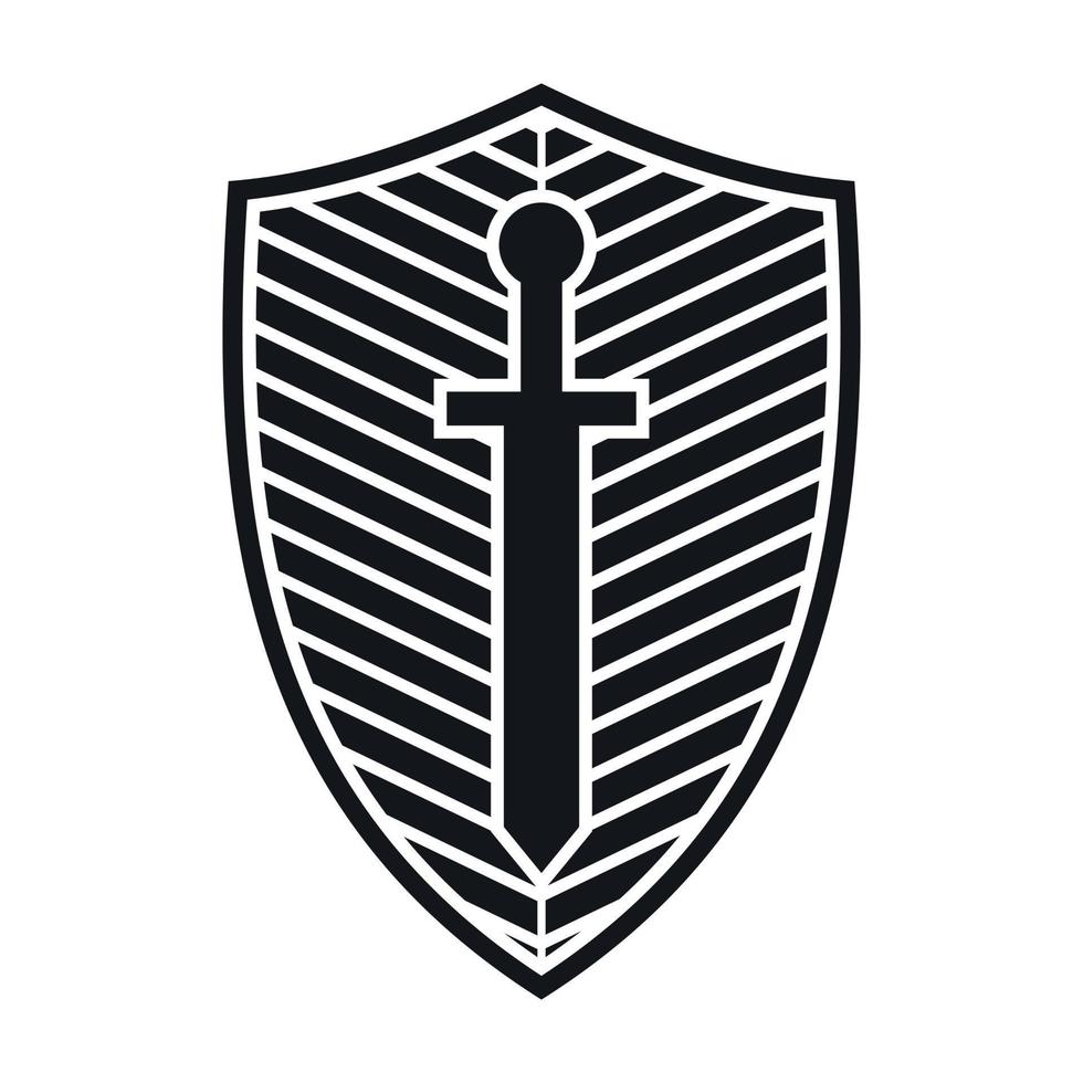 Schwert Schild Symbol einfacher Vektor. mittelalterliches Logo vektor