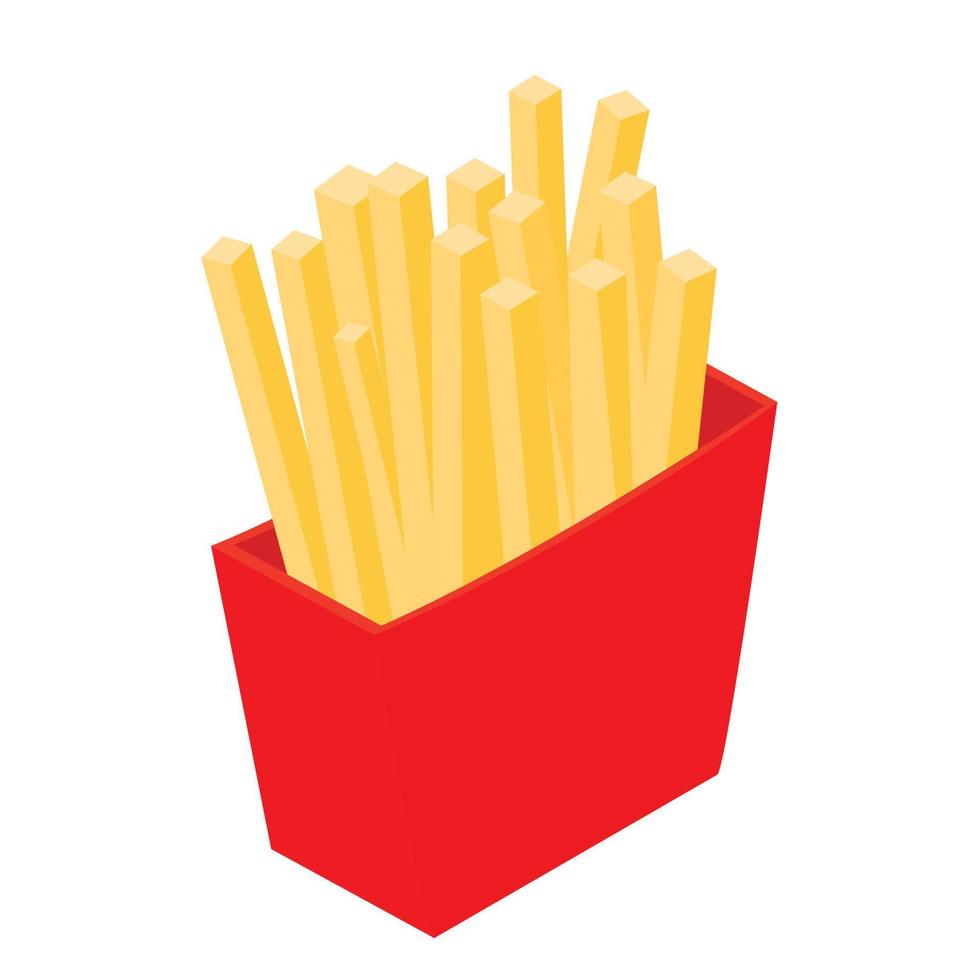 Pommes Frites isometrisches 3D-Symbol vektor