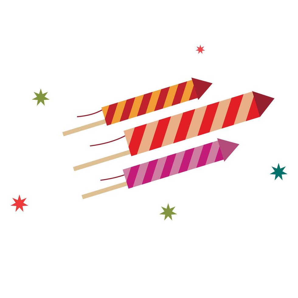 Raketen-Feuerwerk-Symbol flacher Vektor. Ereignis feiern vektor
