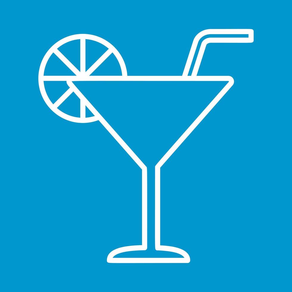 cocktail tunn linje ikon vektor