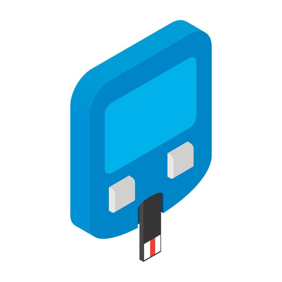 Isometrisches 3D-Symbol für das Heimglukometer vektor