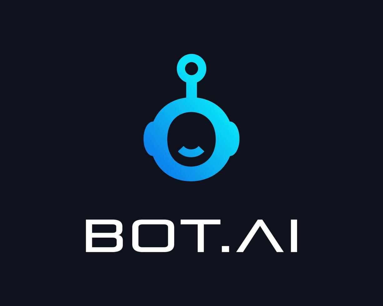 bot chatbot robot service assistent robot artificiell intelligens maskot vektor logotyp design