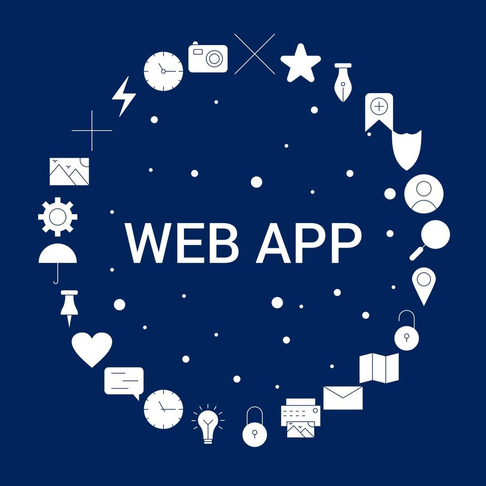 kreativer Web-App-Symbolhintergrund vektor