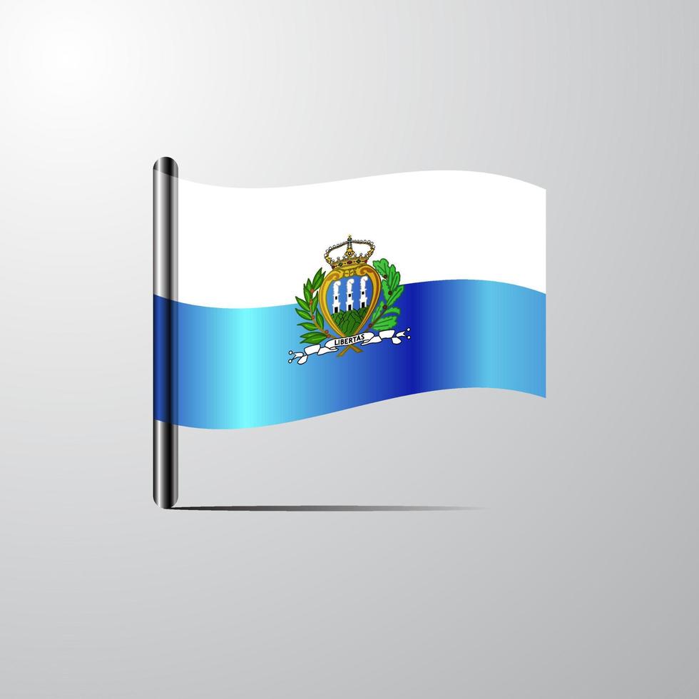 san marino schwenkt glänzenden flaggendesignvektor vektor