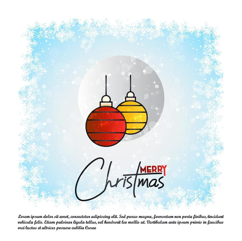 frohe weihnachtskarte mit kreativem design und hellem hintergrund vektor