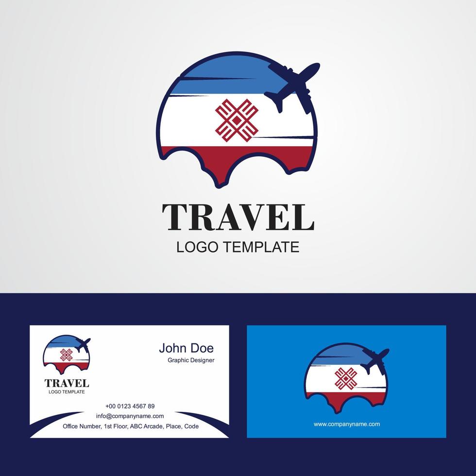 reise-mariel-flaggenlogo und visitenkartendesign vektor