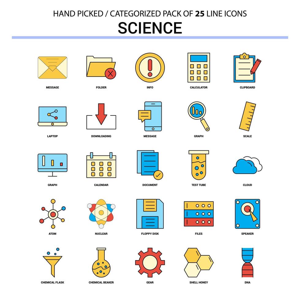 Wissenschaft flache Linie Icon-Set Business-Konzept-Icons-Design vektor