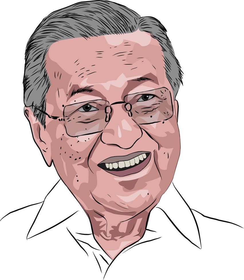 dr. mahathir mohamad - malaysiska politiker vektor