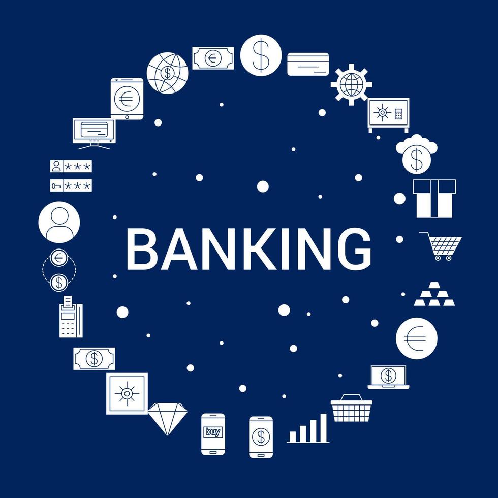 kreativer Banking-Icon-Hintergrund vektor