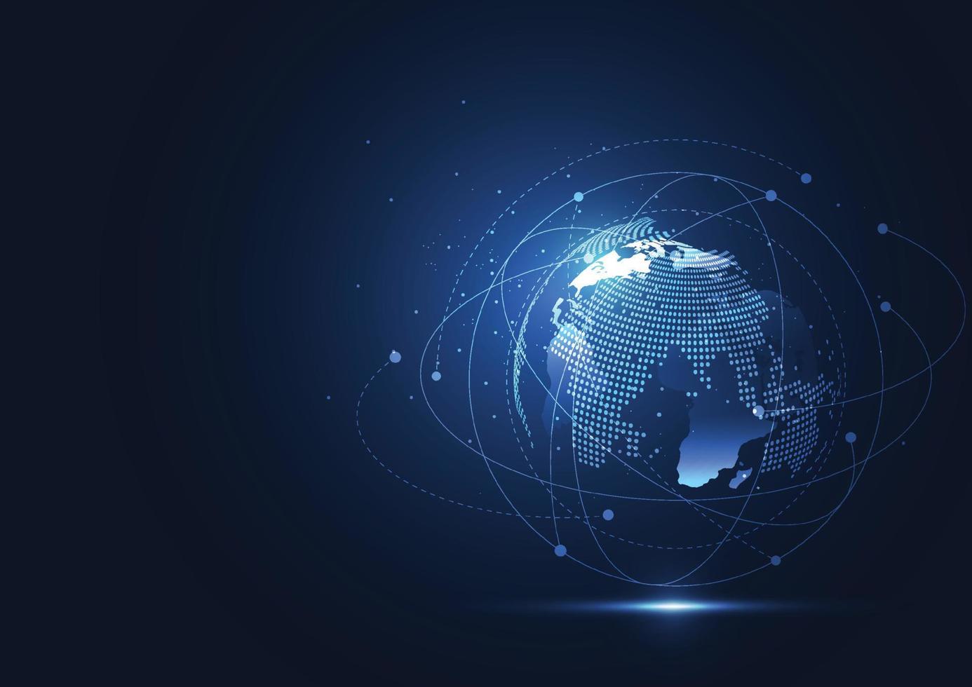 global nätverksanslutning. världskarta punkt och linje sammansättning koncept för global verksamhet. vektor illustration