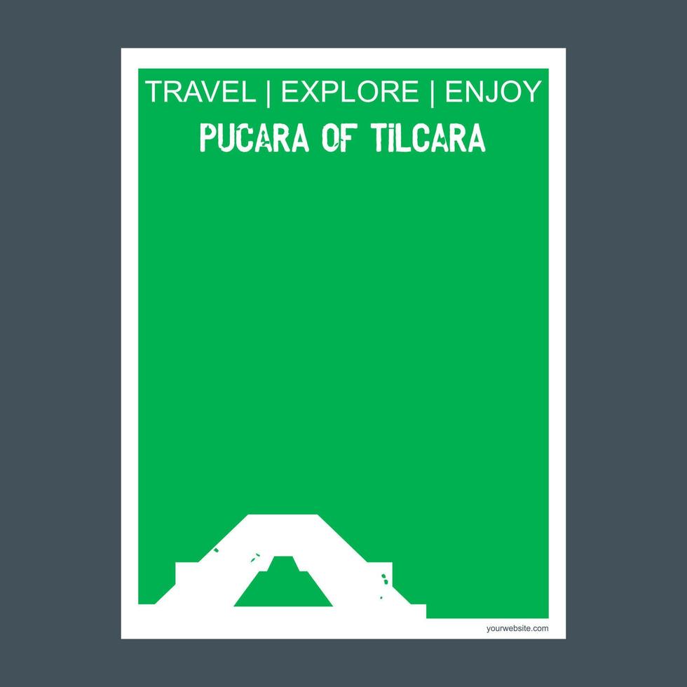 pucara av tilcara tilcara argentina monument landmärke broschyr platt stil och typografi vektor