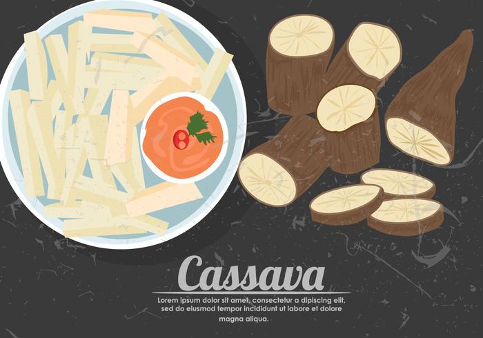 Fried Cassava Vektor