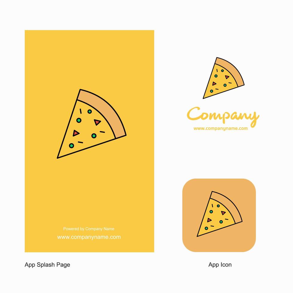 pizza företag logotyp app ikon och stänk sida design kreativ företag app design element vektor