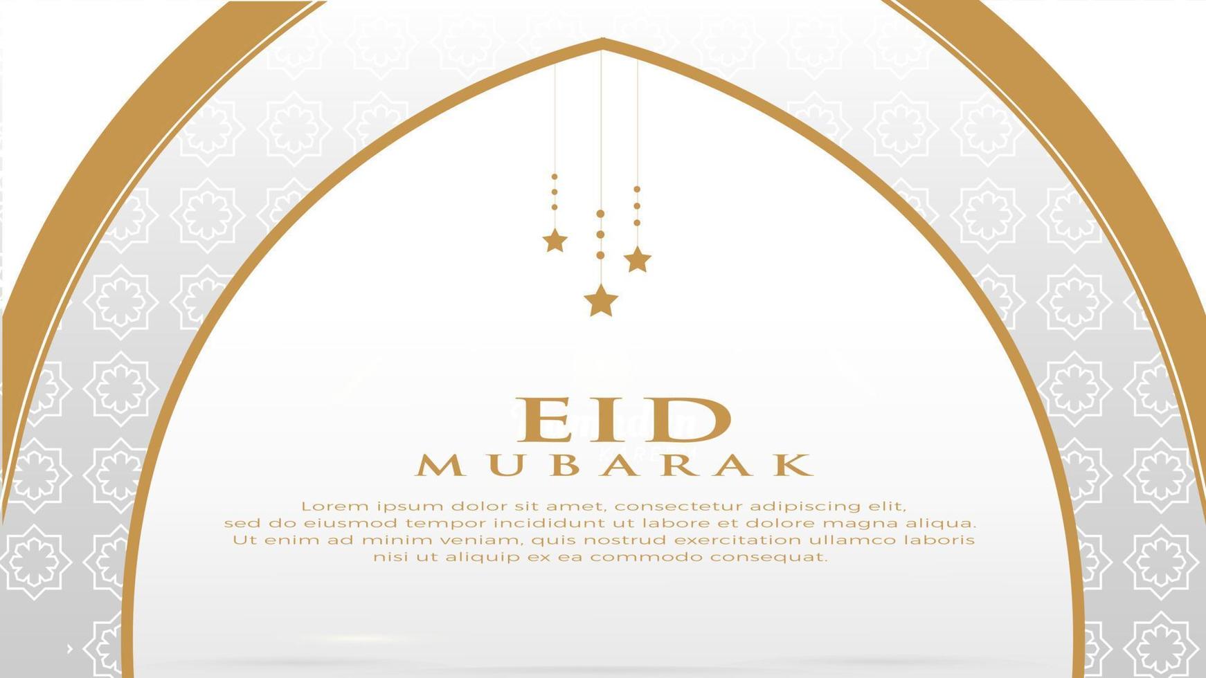 eid mubarak vit bakgrund design vektor