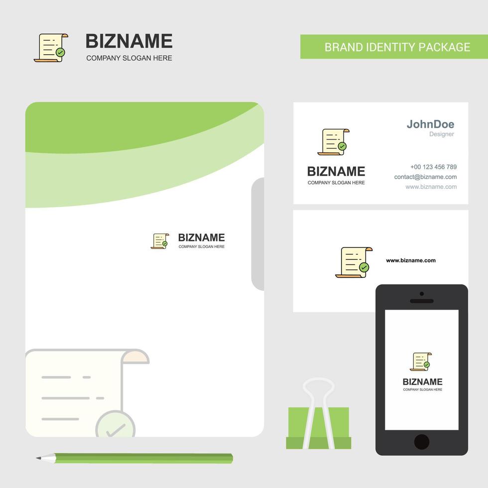 Textdokument Business Logo File Cover Visitenkarte und mobile App Design Vector Illustration