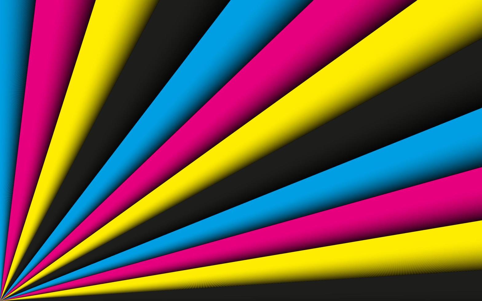 cmyk-abstrakter hintergrund. Vektor-Illustration von vier CMYK-Farben. Cyan, Magenta, Gelb und Schwarz. buntes helles Muster vektor