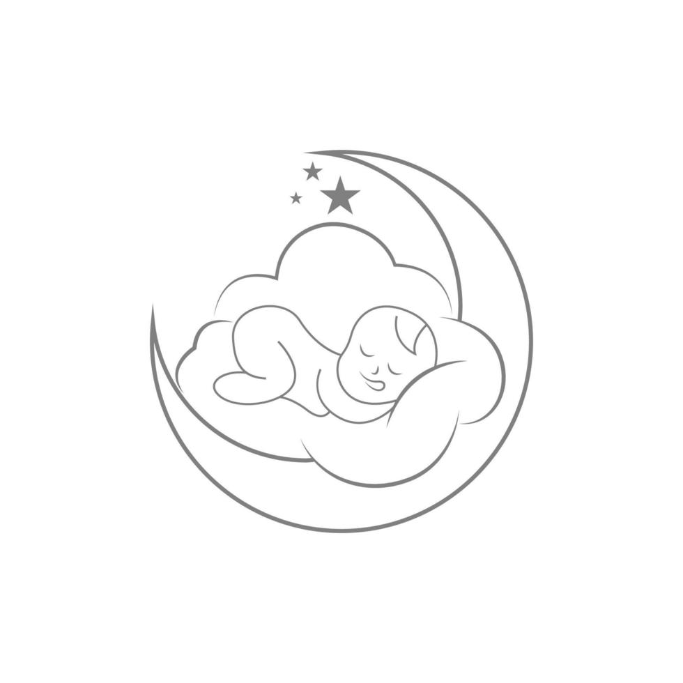 Mond-Logo-Icon-Design vektor