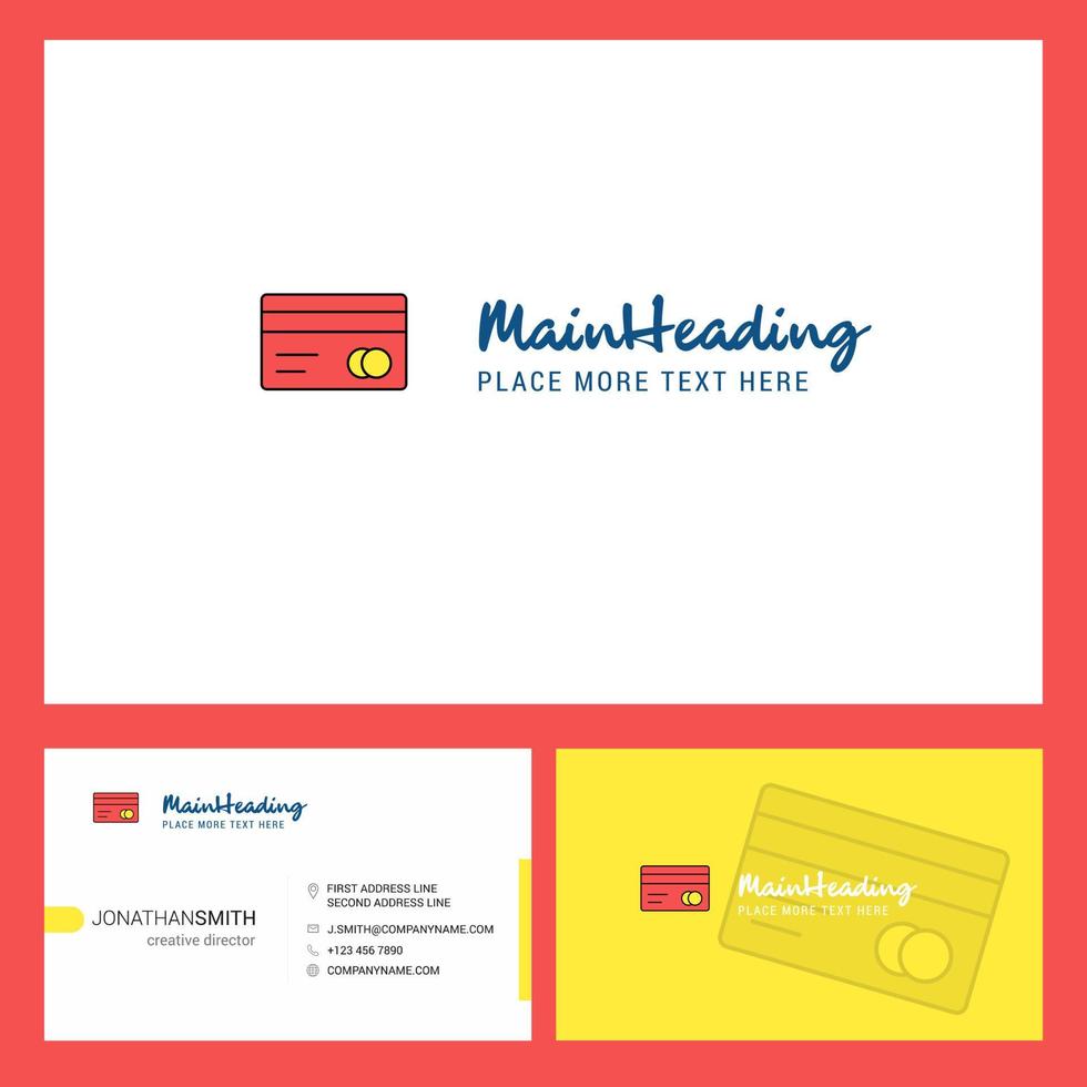 Kreditkarten-Logo-Design mit Slogan vorne und hinten Visitenkartenvorlage Vektor kreatives Design