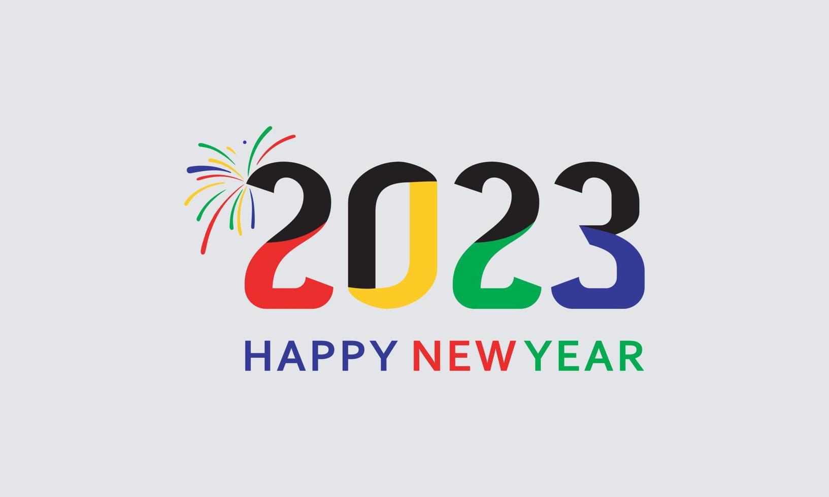 2023 Lycklig ny år manus text hand text. design mall firande typografi affisch, baner eller hälsning kort för glad jul och Lycklig ny år. vektor